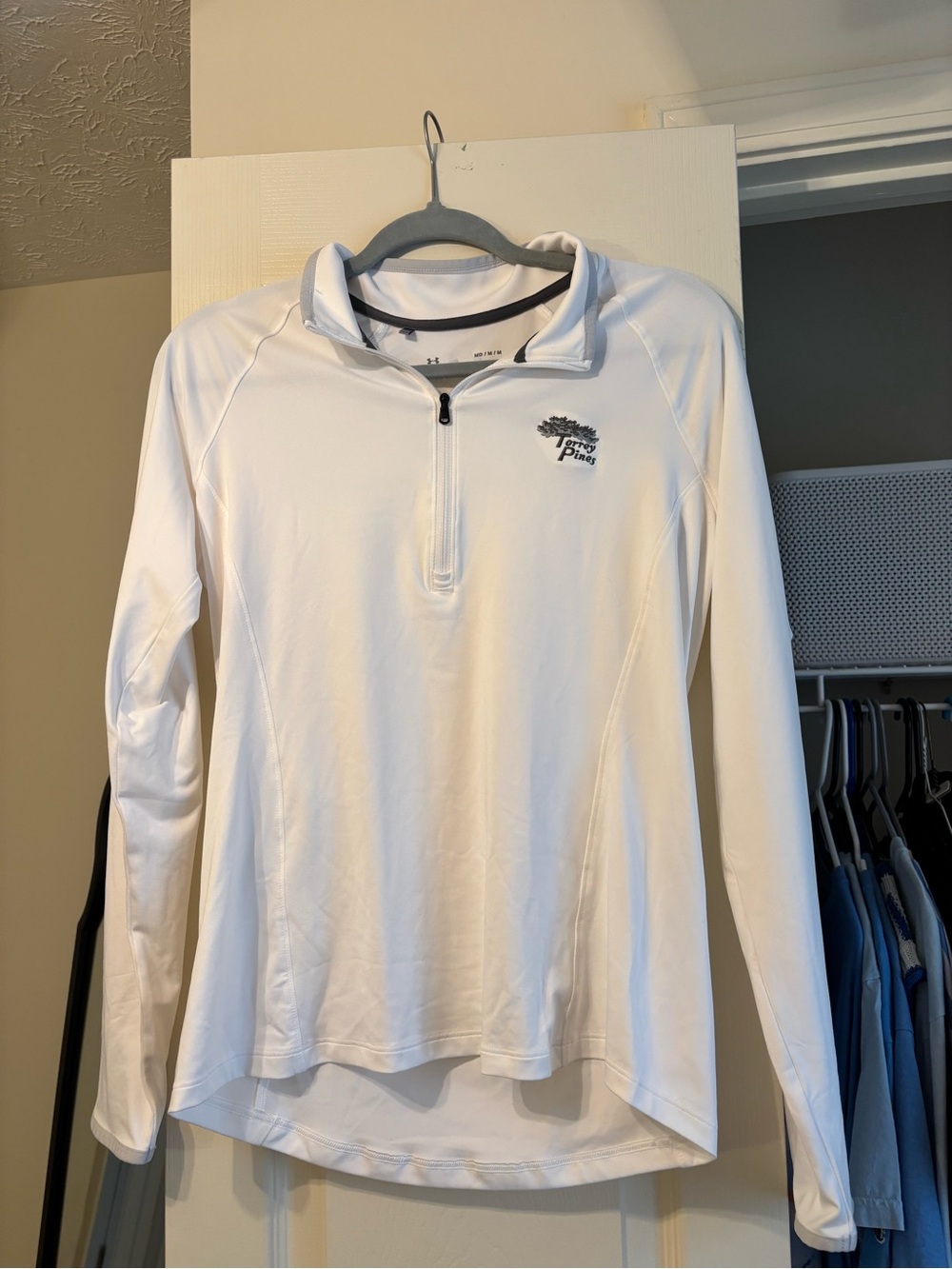 Under Armour White Zip-Up Pullover with Subtle Logo